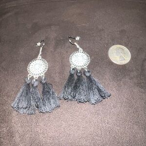 Elegant Black Tassel Earrings